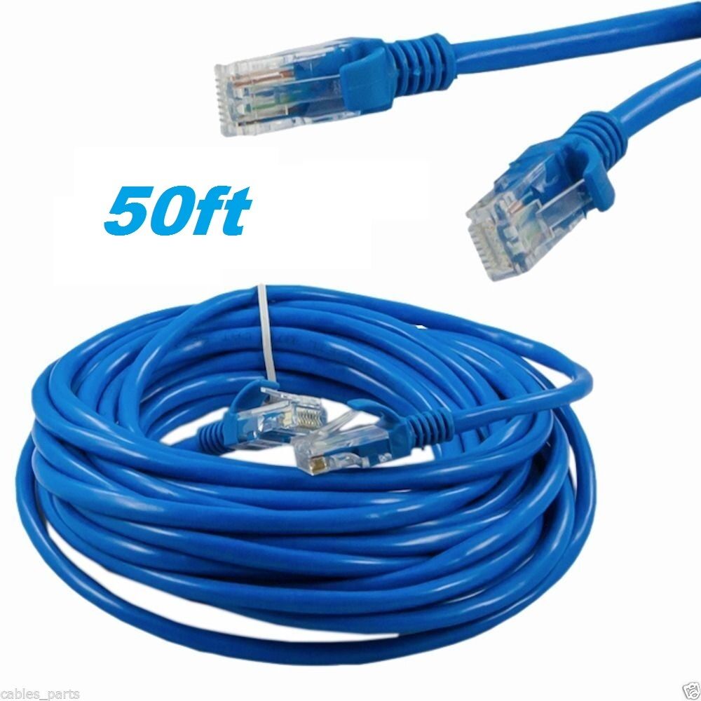 50ft Cat5 Patch Cord Cable 500mhz Ethernet Internet Network LAN RJ45 UTP Blue US Generic Does Not Apply