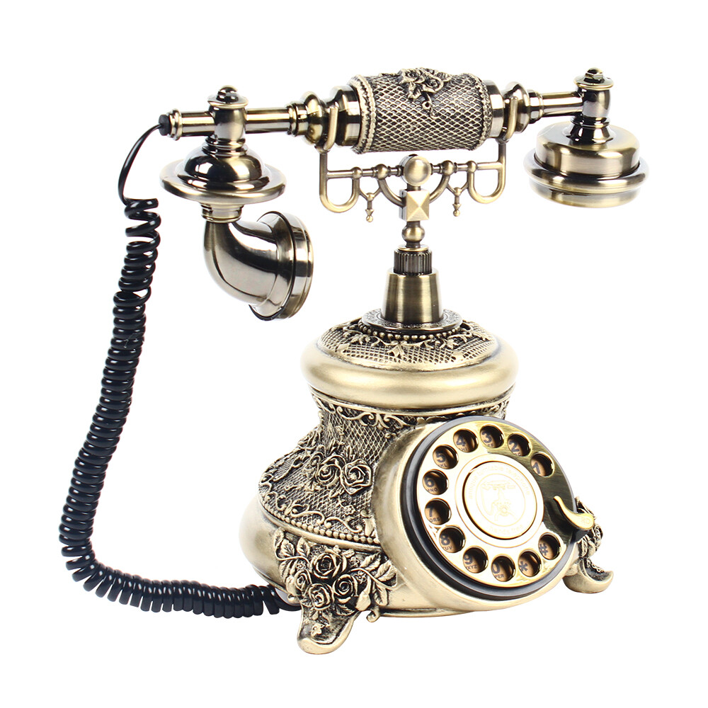 Vintage Bronze Telephone Antique Rotation Dial Phone One-Button Calls  HOT Unbranded Does Not Apply - фотография #8