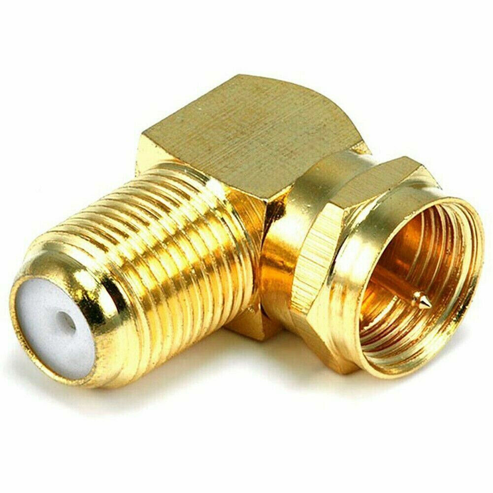 2PCS Gold F Type Male to Female Right Angle 90 Degree Coax Coaxial Cable Adapter Unbranded Does not apply - фотография #2