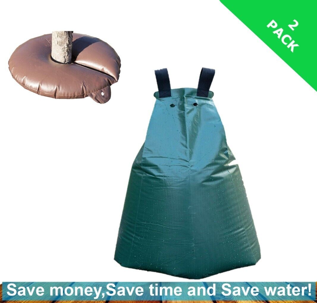 2 Pack - Tree Watering Bag & Ring, Slow Release, Drip Irrigation, PVC JM Gardens NA