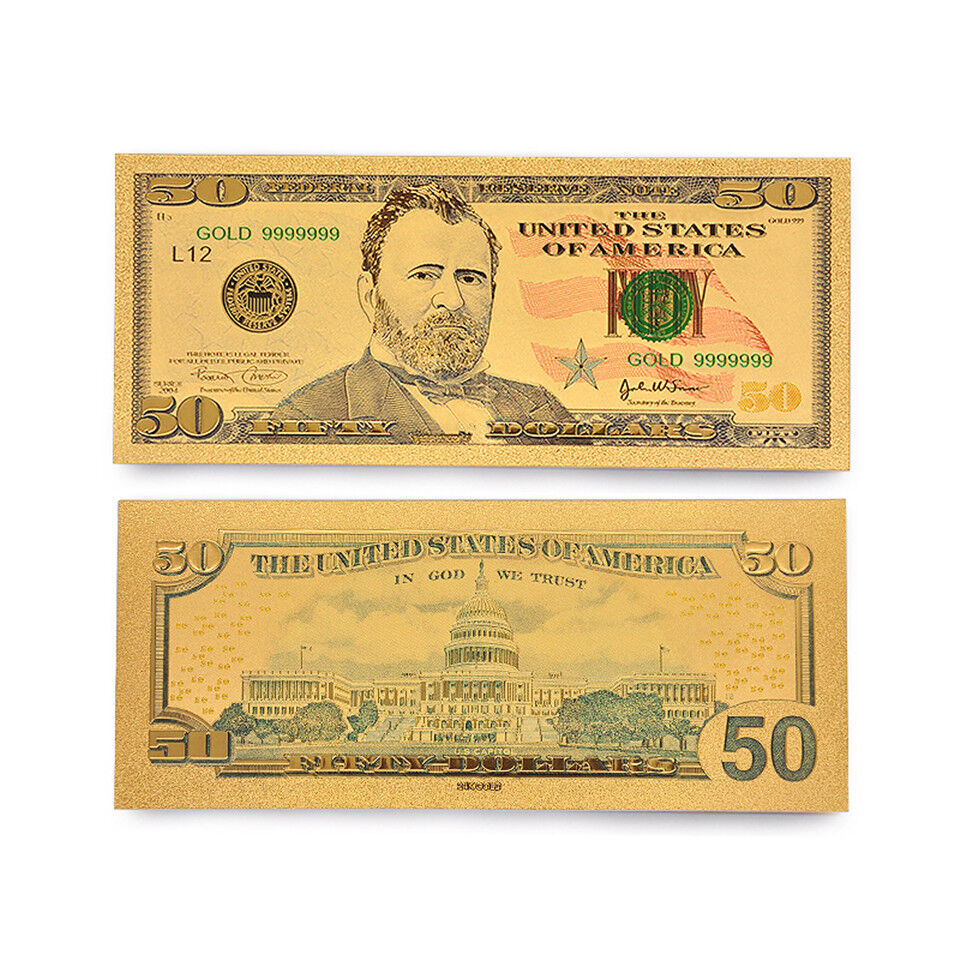 7PCS Gold Banknote American Dollar Bill Money Colored Dollar Bill Novelty Money Без бренда - фотография #4