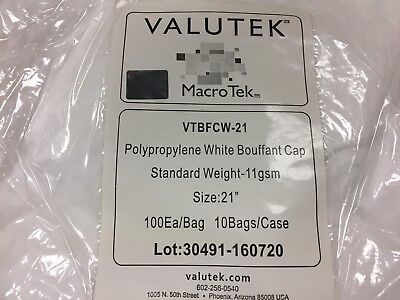 Valutek MacroTek Polypropylene White Bouffant Cap Size 21" VTBFCW-21 Lot of 300 Valutek VTBFCW-21 - фотография #3