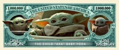 ✅ 100 Pack Star Wars Grogu Child Baby Yoda Mandalorian 1 Million Dollar Bills ✅ Hasbro - фотография #3