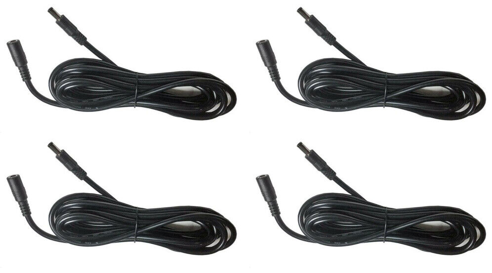 4X DC Power Extension Cord Cable for LED Lighting or Security Camera 10ft 4Pcs. WIREDCO DCPWREXT1