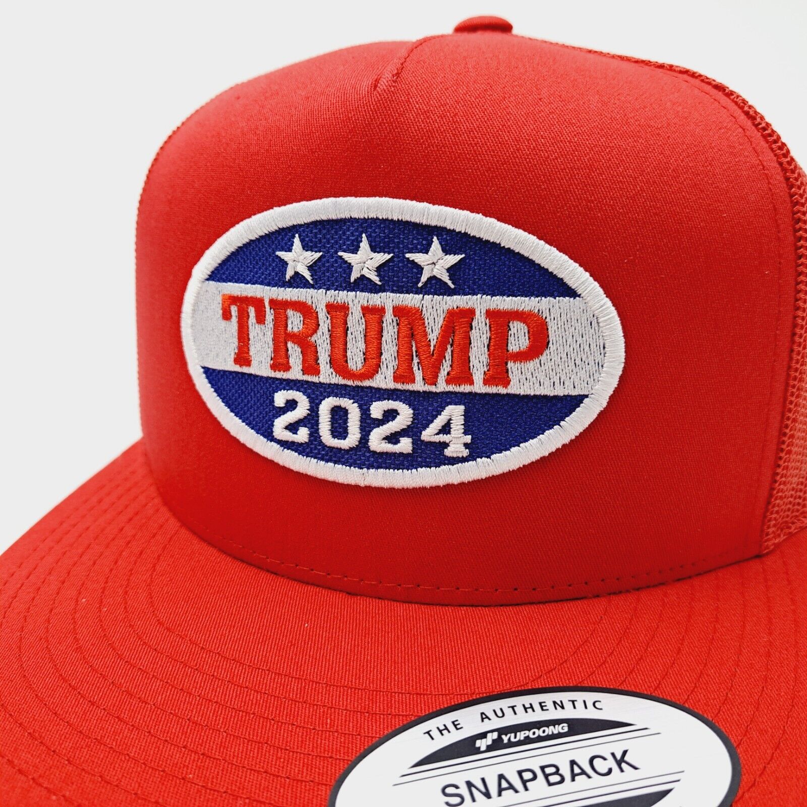 MAGA Trump 2024 Red Hat Cap  Embroidered Patch  Flat Bill Mesh Snapback  thepatriotspride.com 6006 - фотография #2
