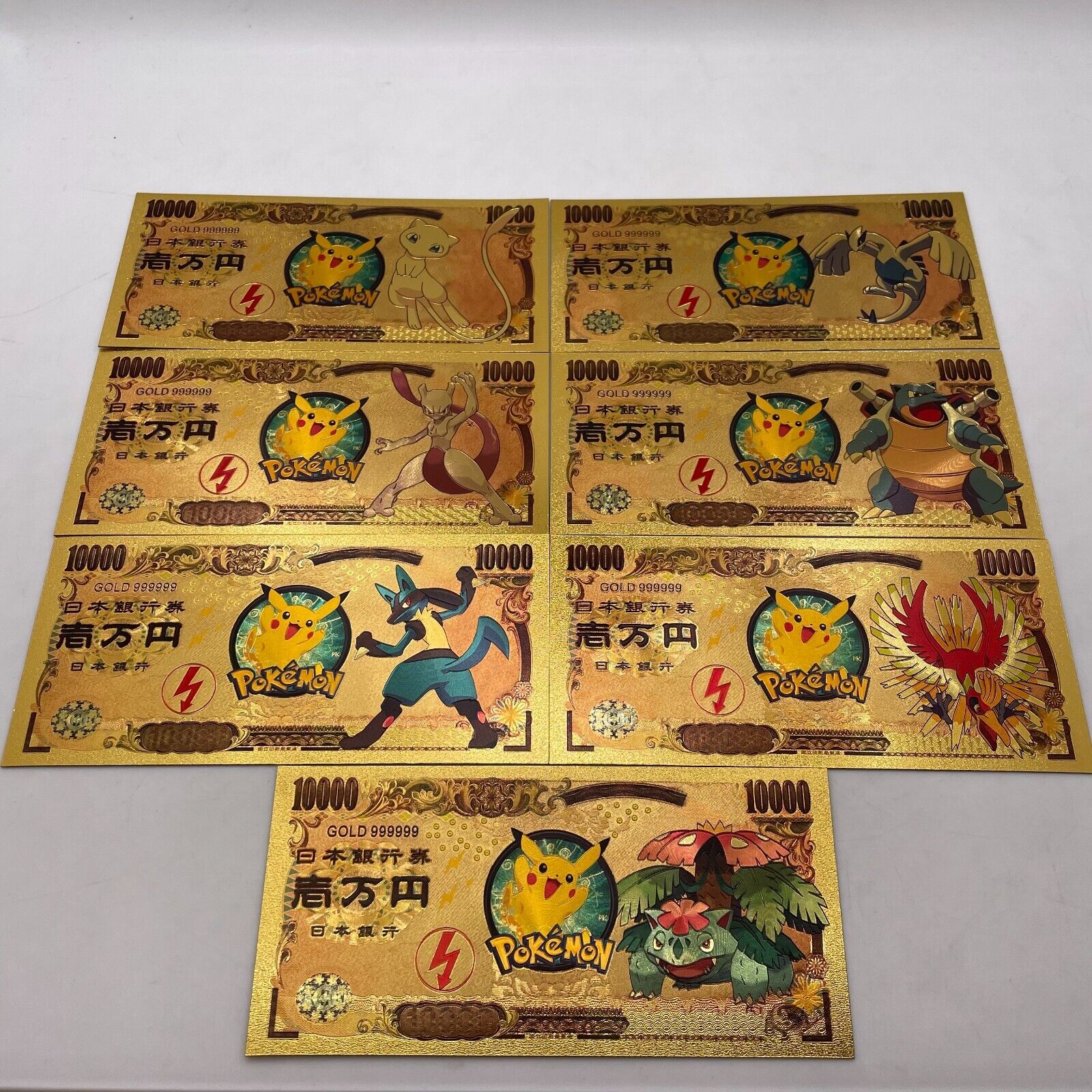 64pcs Gold Pokemon Banknote +34pcs silver Pikachu Eevee Banknote (64+34=98 pcs) Без бренда - фотография #10