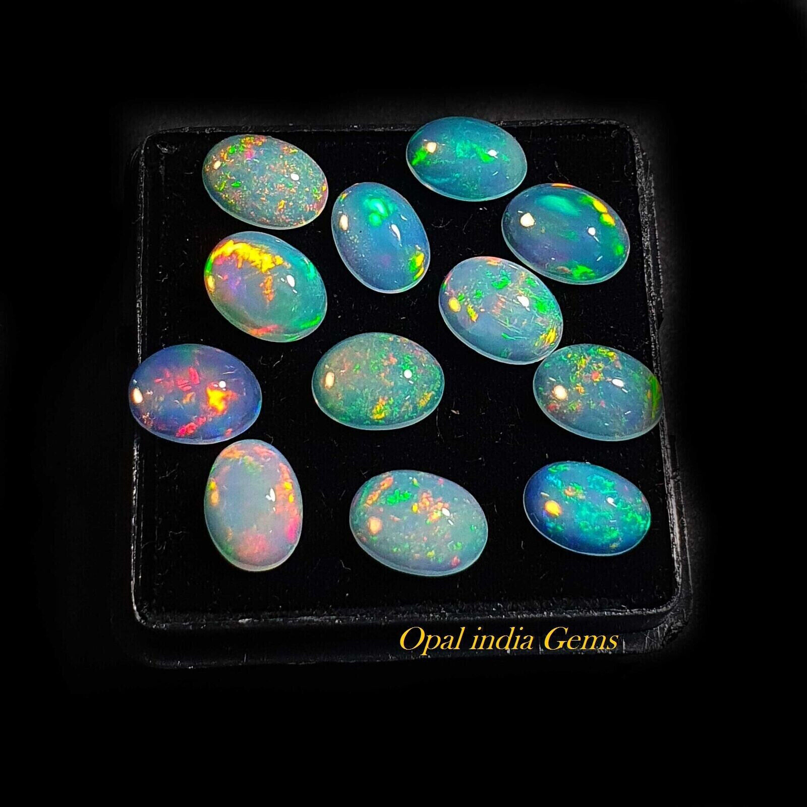Ethiopian Opal AAA++ Welo Fire Opal Cabochon 7x5 mm 10pcs  Loose Gemstone Gift prime-us-store - фотография #3