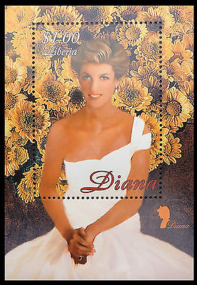 LIBERIA Wholesale Princess Diana Memoriam M/Shts Flower Background x 50 CD 586 Без бренда