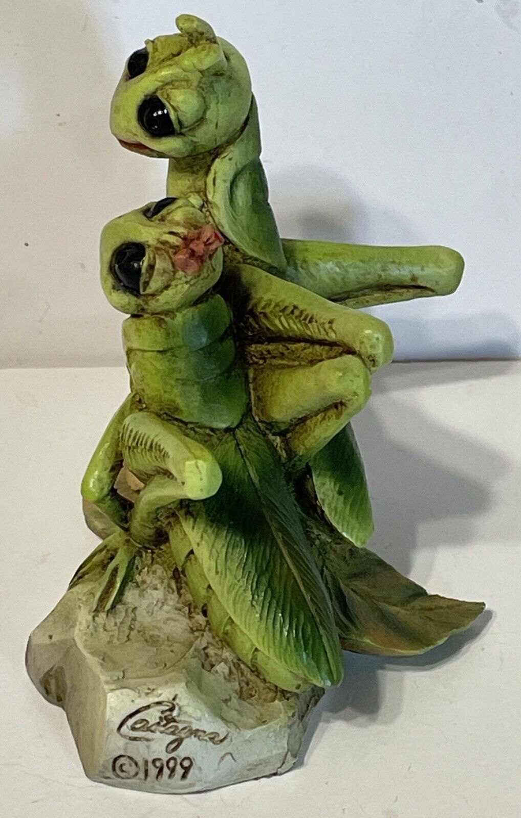 New Grasshopper Lovers Sculptures By Castagna Flower Leaf Figurine COA Без бренда - фотография #4