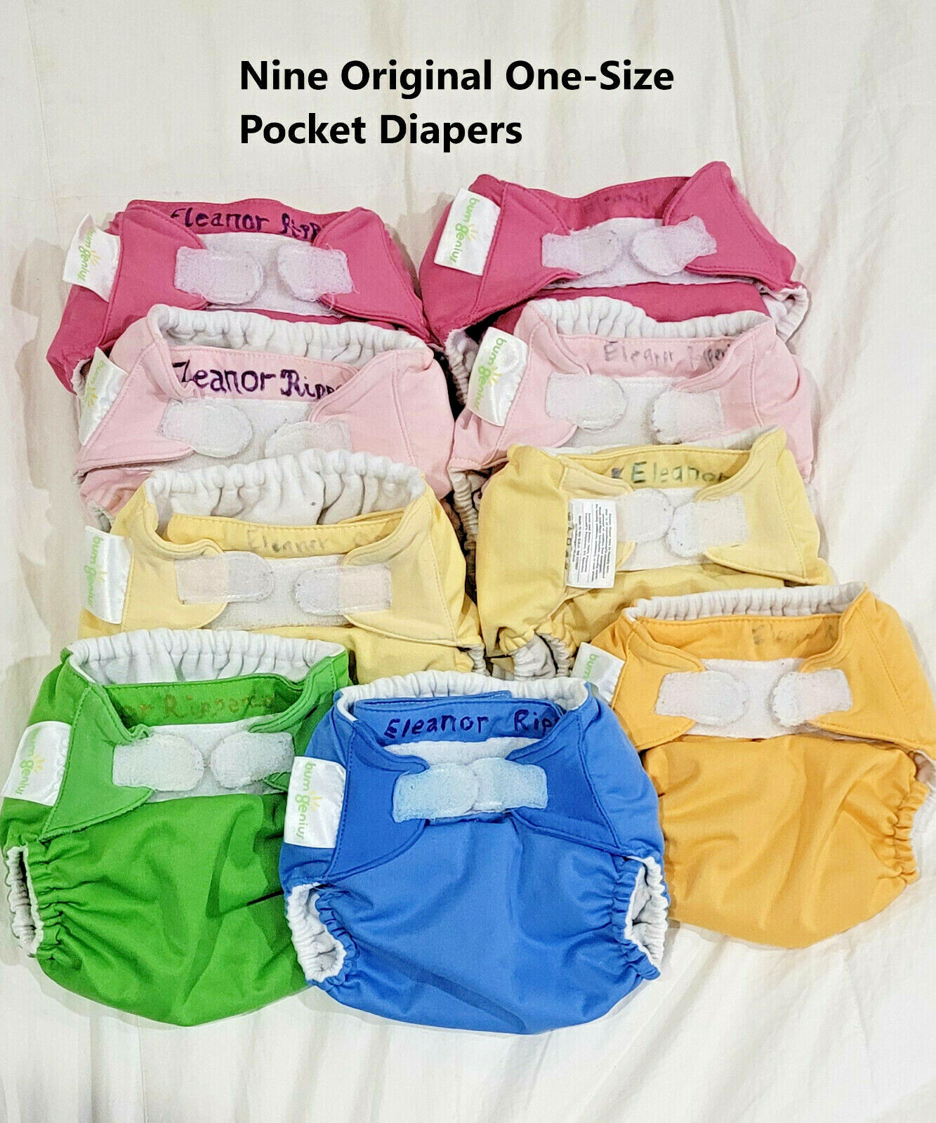 BumGenius 27 Lot Cloth Diapers All-in-One & Original Pocket One Size  +4Wet bags bumGenius - фотография #3