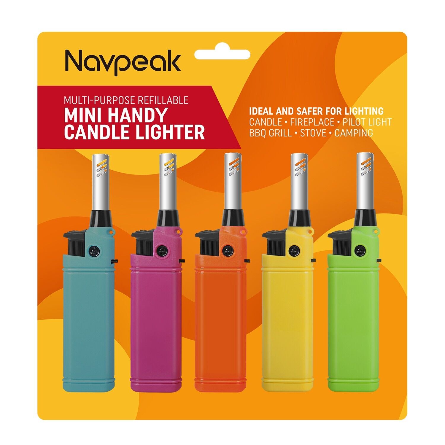 Mini Candle Lighter 5 Pack Refillable Long Neck Butane Gas Lighters for Stove Без бренда