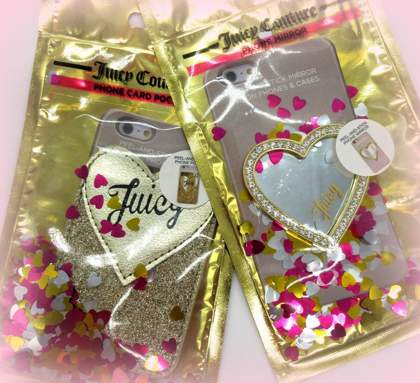 JUICY COUTURE Bling Phone Card/Money Holder & Crystal Mirror Stick-On COMBO Set Juicy Couture - фотография #6