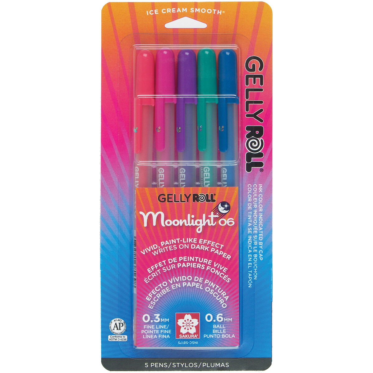 Gelly Roll Moonlight Fine Point Pens 5/Pkg-Dusk - 2 Pack Sakura 58175
