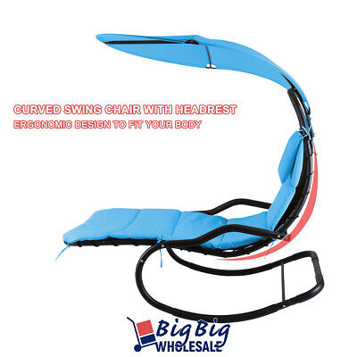 2x Blue Outdoor Backyard Patio Hammock Chaise Lounge Chair Rocking Swing Canopy GENIQUA YM-2818969PAIR - фотография #5