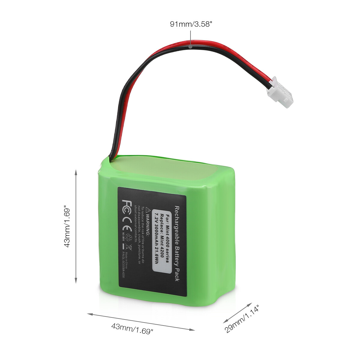 7.2V 3000mAh Replacement Battery for iRobot Mint 4200/4205 & Braava 320/321 Unbranded Does not apply - фотография #2
