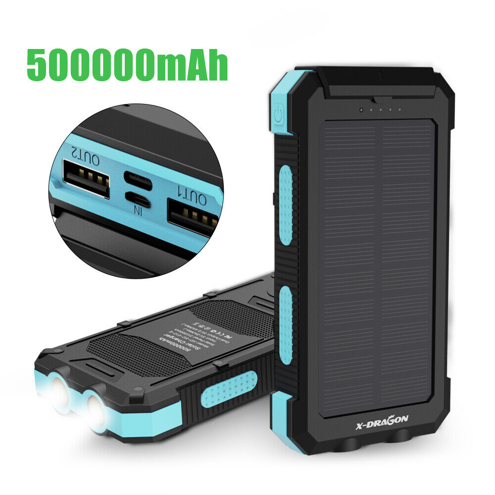 500000mAh Waterproof Solar Power Bank 2USB LED Portable Battery Charger US X-DRAGON Does Not Apply - фотография #6