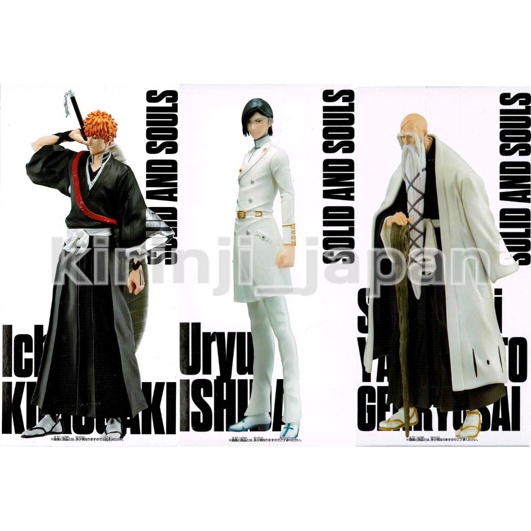 Bleach Ichigo Kurosaki Uryu Ishida Shigekuni Figure Set of 3 SOLID AND SOULS New BANPRESTO - фотография #4