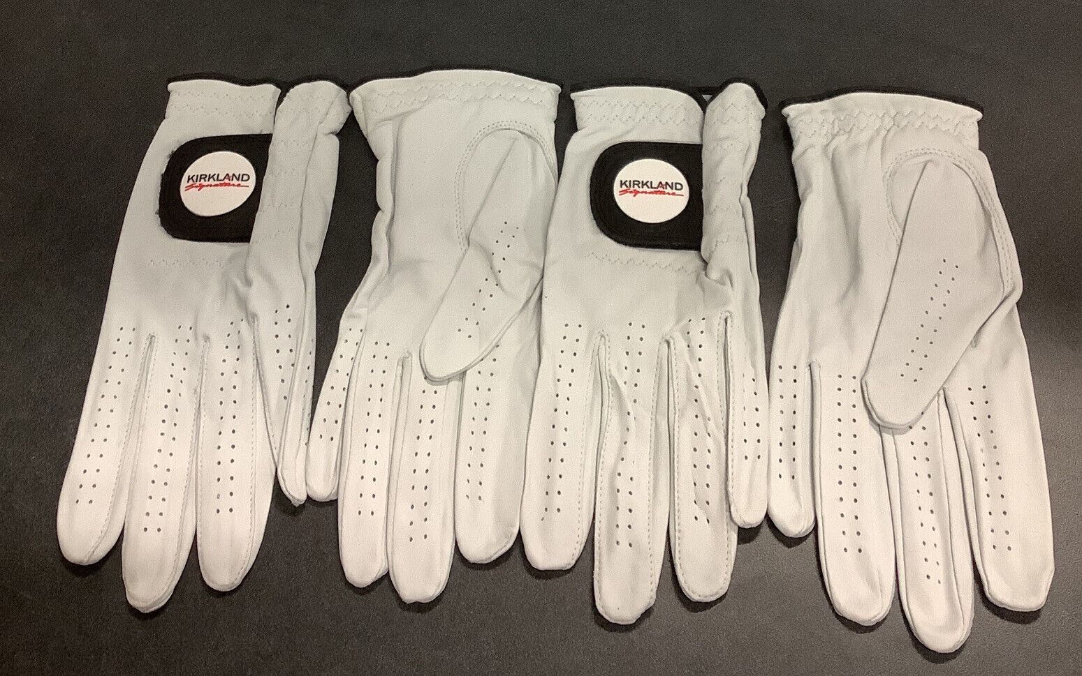 QTY 4 Kirkland Signature Premium Leather Golf Glove for Right Handed Golfer M/L Kirkland Signature