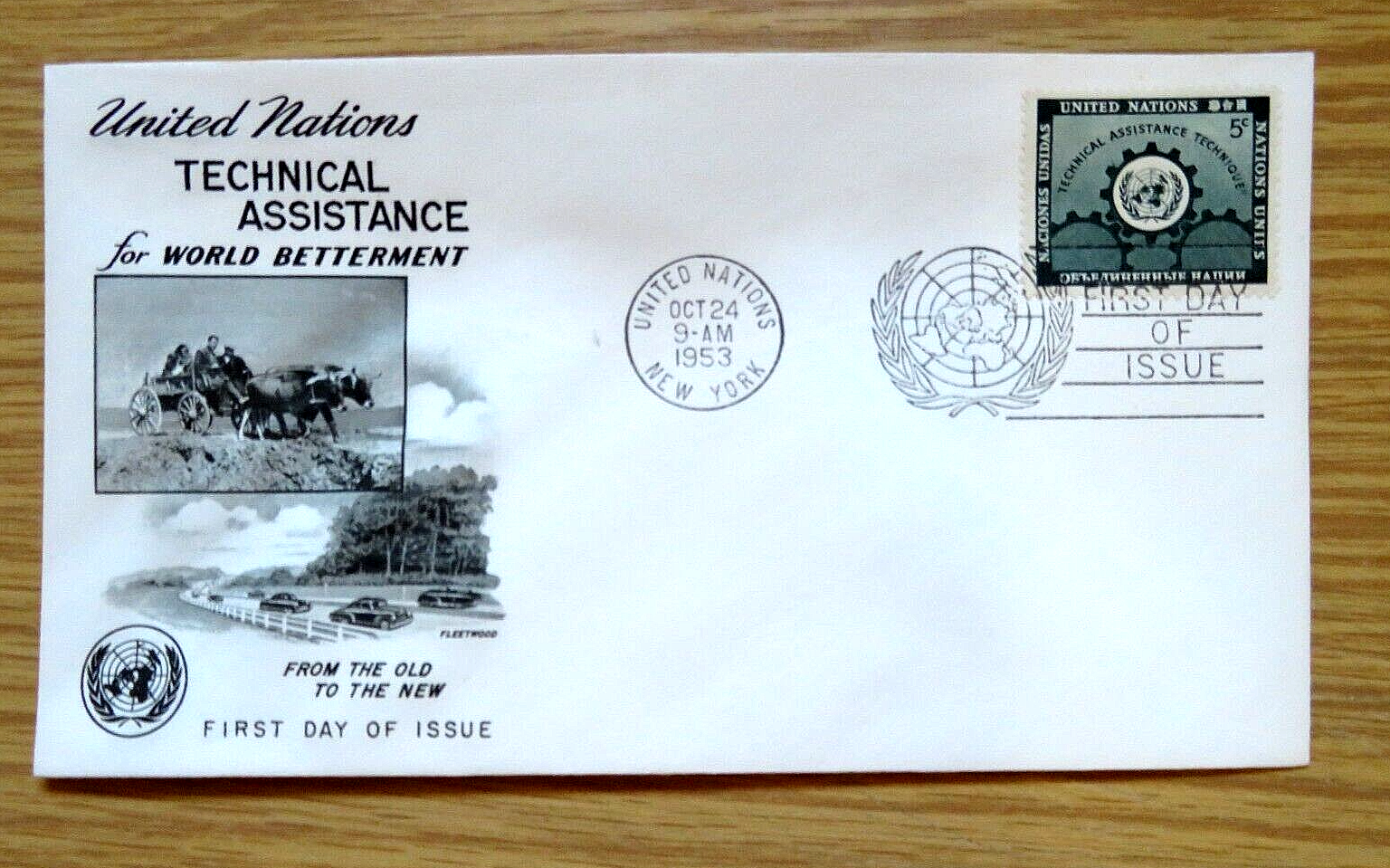 1953 THREE Different UNITED NATIONS TECHNICAL ASSISTANCE COVERS FDC 19 20 (Sheet Без бренда - фотография #4