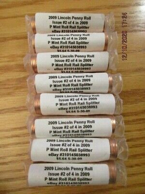 Lot of 8 2009 Lincoln Cents Penny Rolls P Mint ALL 400 Coins BU Formative Years Без бренда