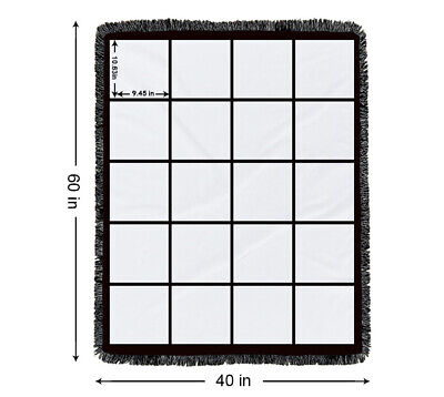 2PCS CALCA 40"x 60" Sublimation Flannel Fringe Blanket with 20 Printable Panels CALCA 6680003397200 - фотография #5