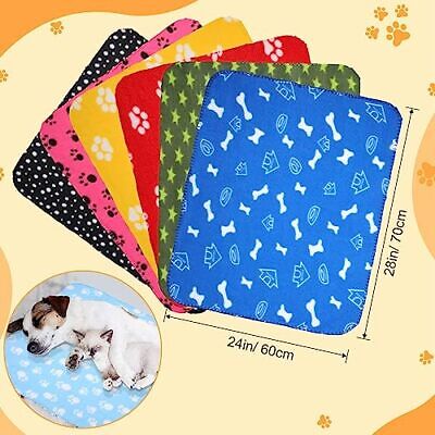50 Pack Puppy Blanket Bulk 24 x 28 Inch Small Soft Fleece Pets Blanket Paw  Does not apply Does Not Apply - фотография #3