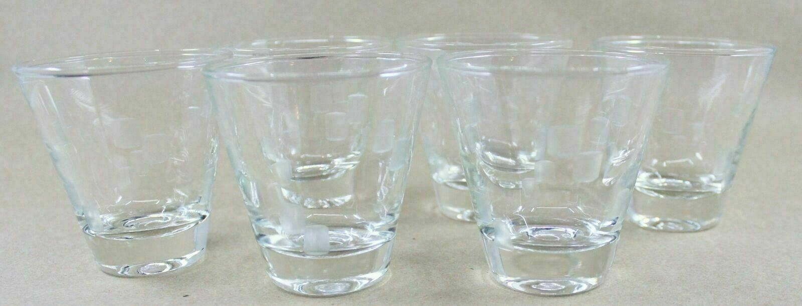 Cocktail Glasses Retro Mid-Century Modern Etched Glass Minimalist Design Lot 6 Без бренда - фотография #11