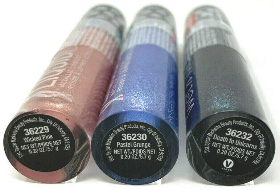 (3) Wet N Wild Goth-O-Graphic Liquid Catsuit Metallic Lipstick Sealed No Repeats wet n wild Does Not Apply - фотография #3