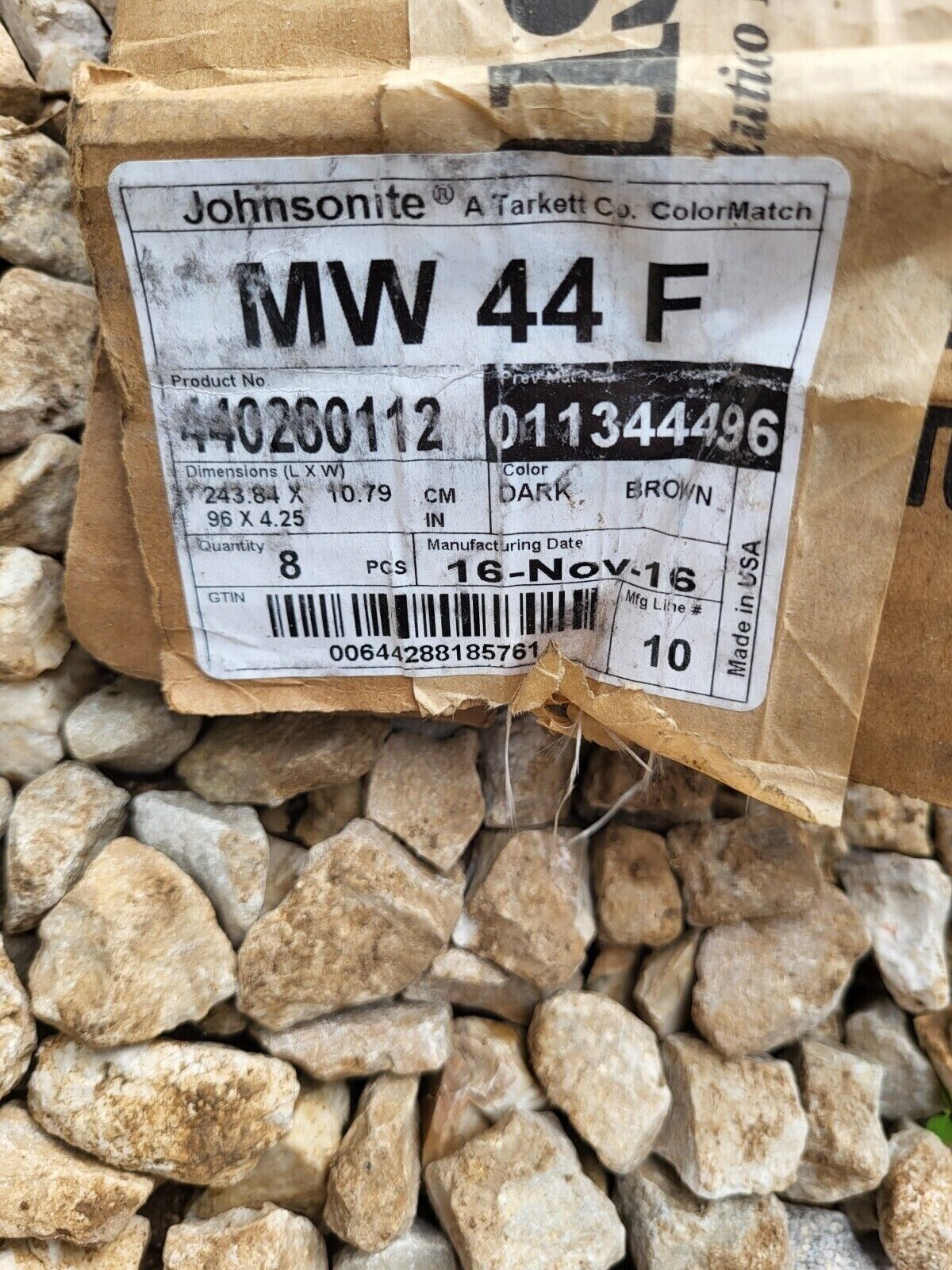 JOHNSONITE MW44F 4.25" x 96" DARK BROWN RUBBER VINYL BASE MOLDING-LOT OF 73 Tarkett Johnsonite MW44F