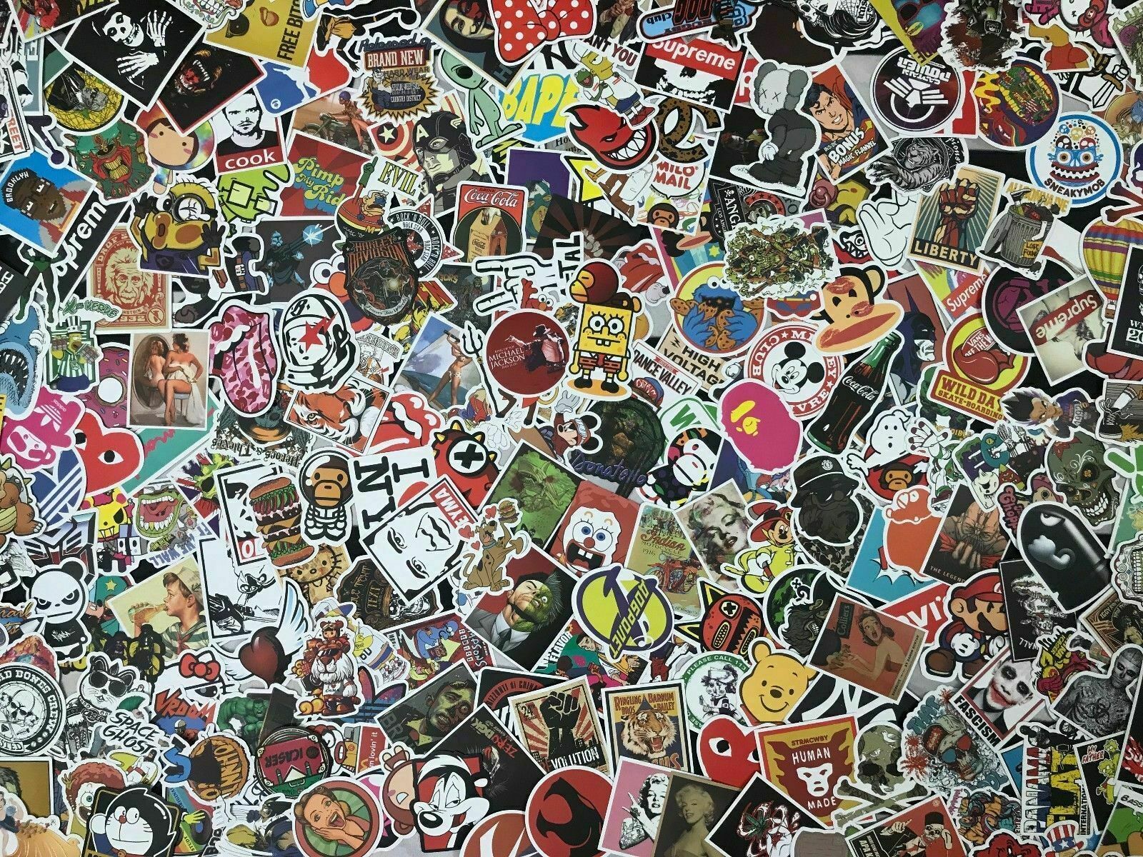 Lot 200 Random Vinyl Laptop Skateboard Stickers bomb Luggage Decals Dope Sticker Unbranded Does Not Apply