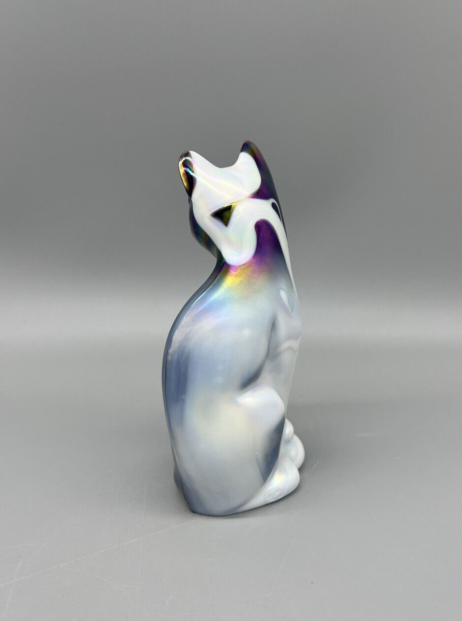 Fenton Amethyst Slag Glass Stylized Cat Iridized / Carnival Glass Fenton Slag - фотография #2