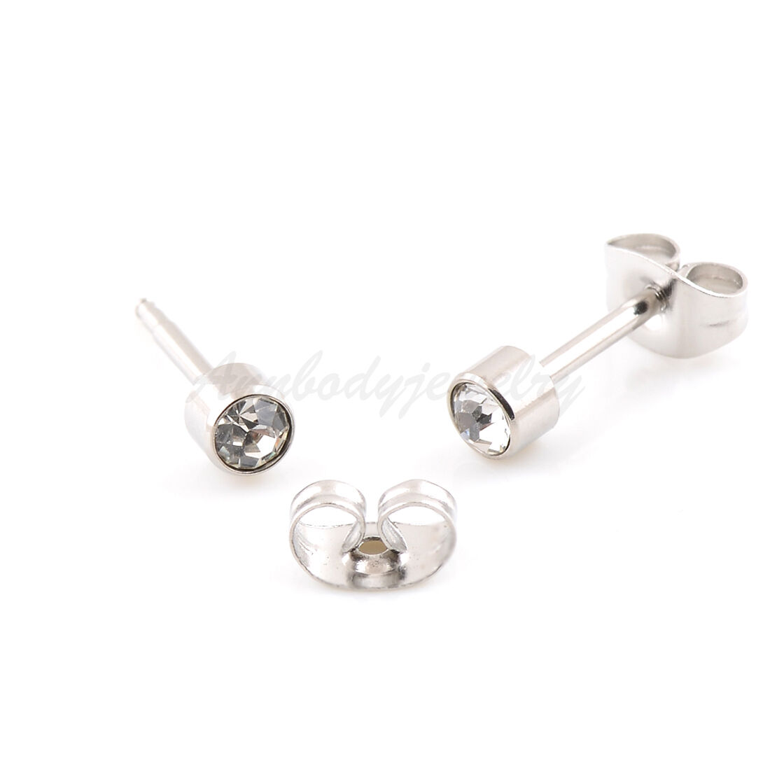 6 Pairs 16g 316L Steel Crystal Birthstone Ear Stud Earring Piercing Color Mixed Body jewelry - фотография #6
