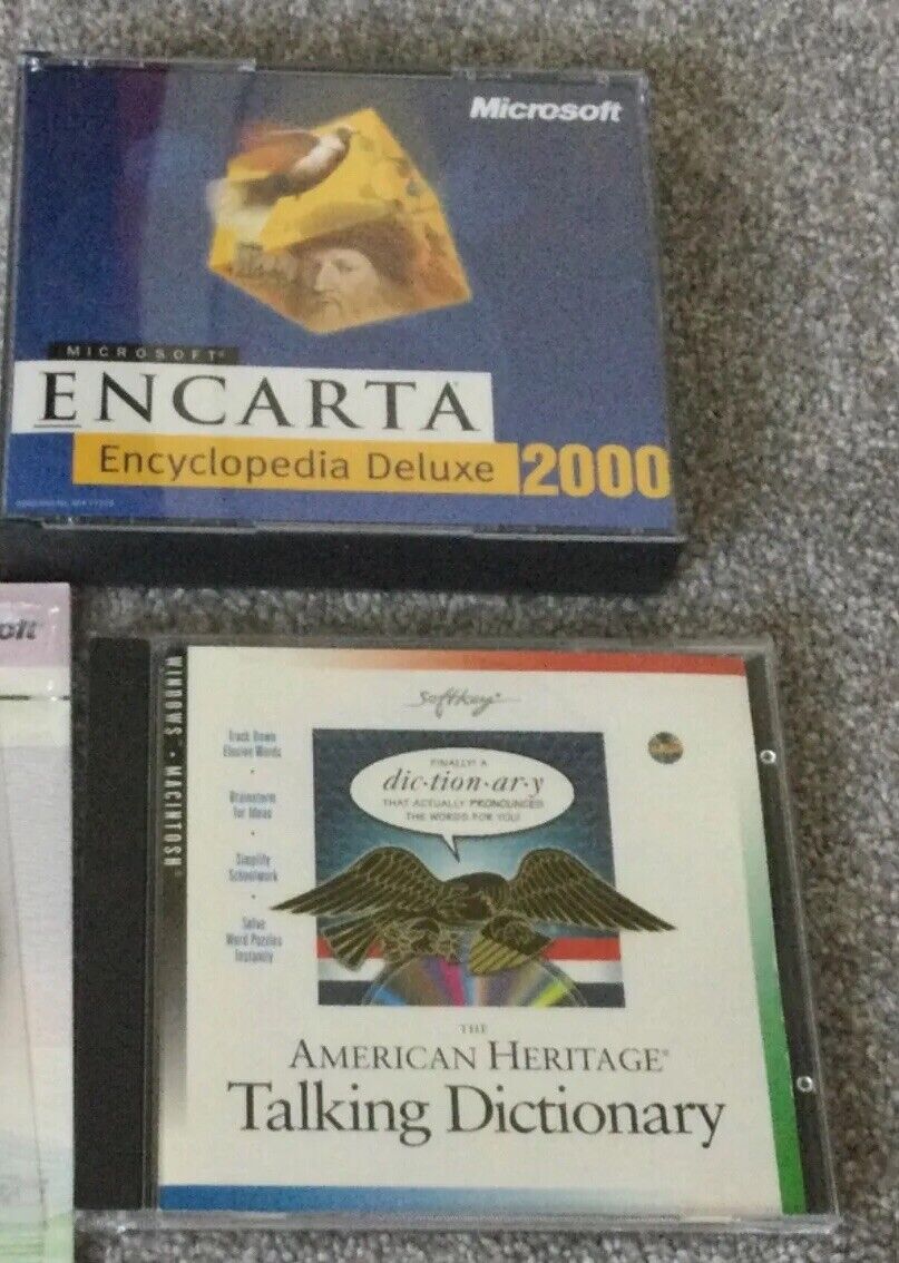 Encarta encyclopedia deluxe 2000 & American Heritage Talking Dictionary Microsoft Microsoft Encarta 2000