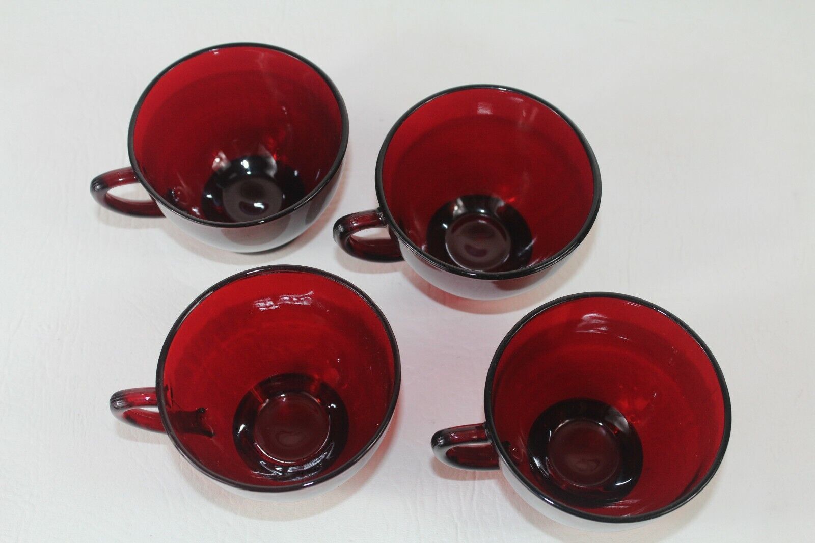 Anchor Hocking Royal Ruby Red Teacups 2 3/8" Tall Set of 4 Coffee Cups Anchor Hocking - фотография #2