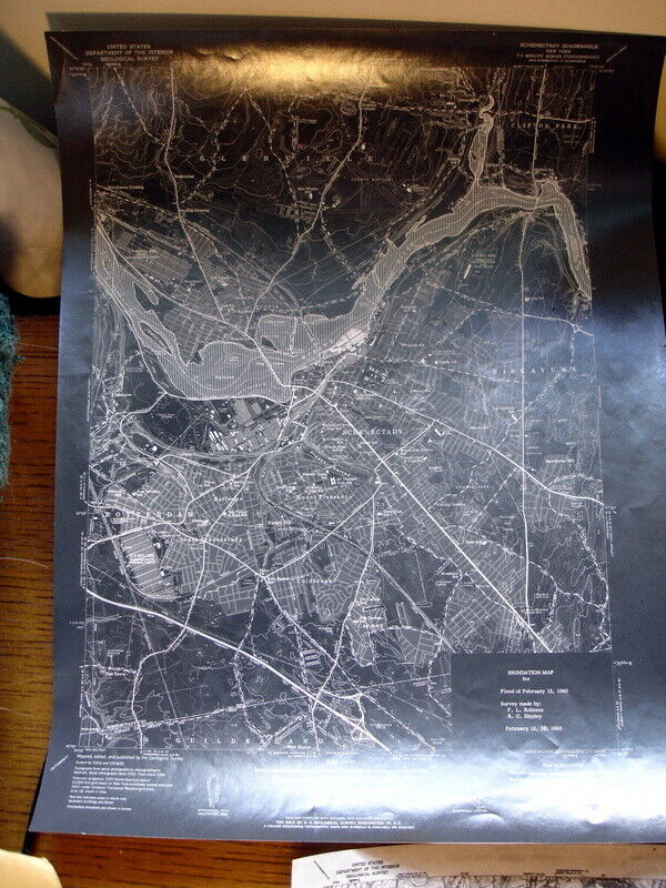 Vtg 1960 Flood Inundation Maps /Topos Negatives Hudson Mohawk Susq. Seneca R. NY Без бренда - фотография #2
