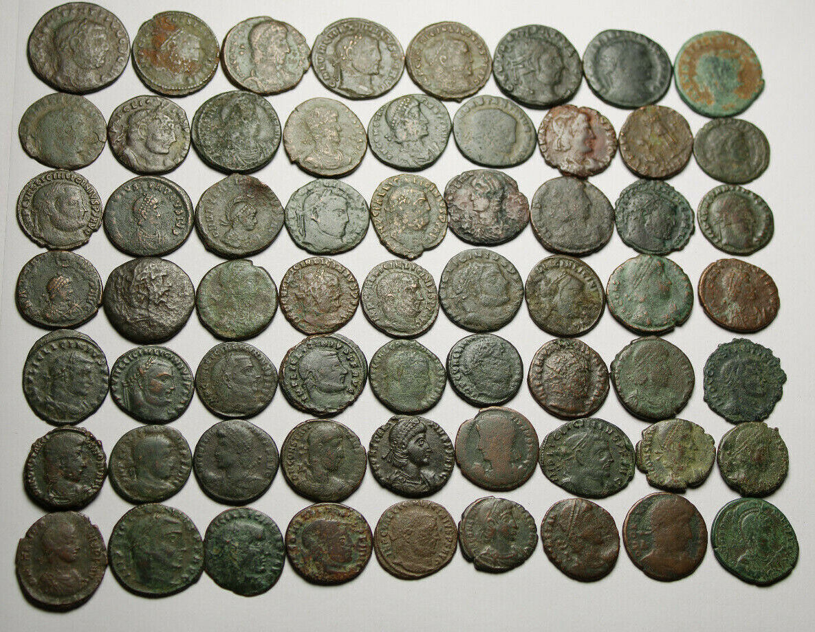 Lot of 3 large coins Rare original Ancient Roman Constantius Licinius Maximianus Без бренда - фотография #2