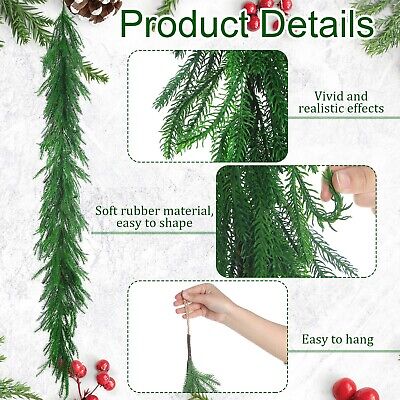 Jutom Christmas Realistic Norfolk Pine Garland Artificial Norfolk Pine Green ... Jutom WO-Jutom-3767 - фотография #3