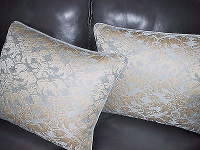 Throw pillows antique style woven lions beige ivory light gray blue new PAIR Без бренда - фотография #4