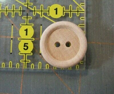 3/4" unfinished wood buttons w/2 holes lot of 12 Unbranded