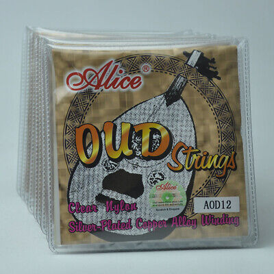 10 Sets AOD12 Strings for 12-string OUD Clear Nylon Silver Plated Copper Alloy Alice Does Not Apply