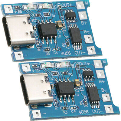 2pcs TP4056 5V 1A USB Type-C 18650 Lithium Battery Charging and Protection Board JacobsParts CPNT-C-2PK