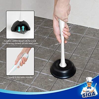  Toilet Plunger and Bowl Brush Combo for Bathroom Cleaning, White, 1 Set  Does not apply Does Not Apply - фотография #5