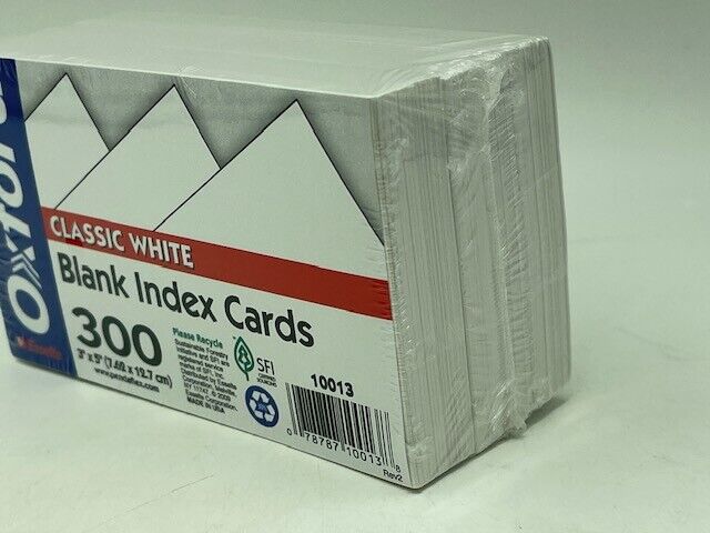 Oxford Blank Index Cards 3" x 5" White 300/Pk ~ Green 5-Tabbed Card Holder LOT 2 Oxford 10013 - фотография #3