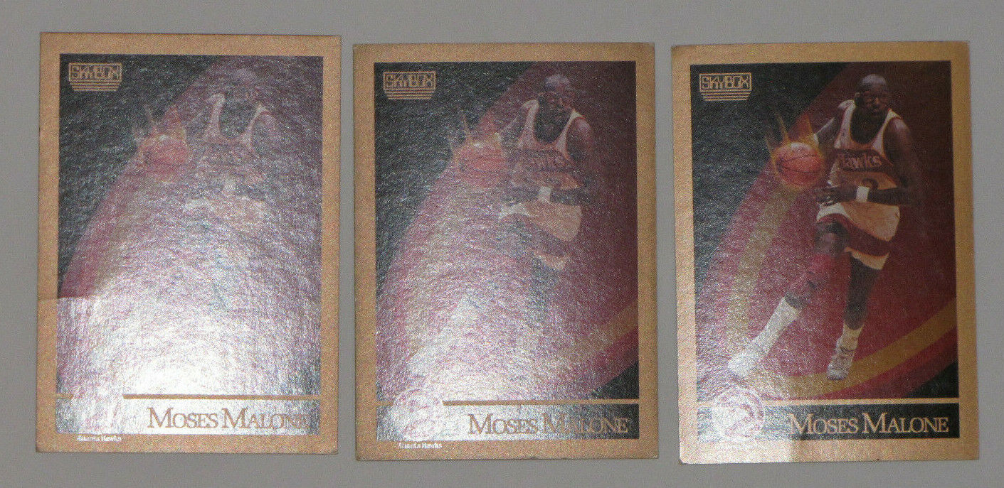 Lot Of 3 1990-91 SkyBox Moses Malone Basketball Card # 6  Без бренда - фотография #6
