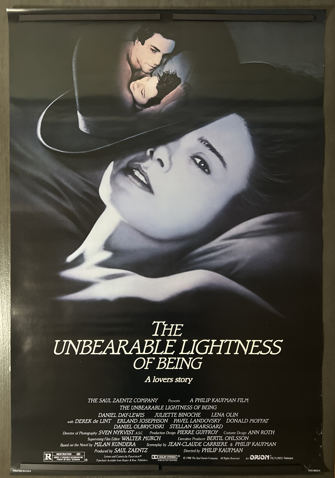 THE UNBEARABLE LIGHTNESS OF BEING Original Movie Theater Film Poster, 1988 27x40 Без бренда