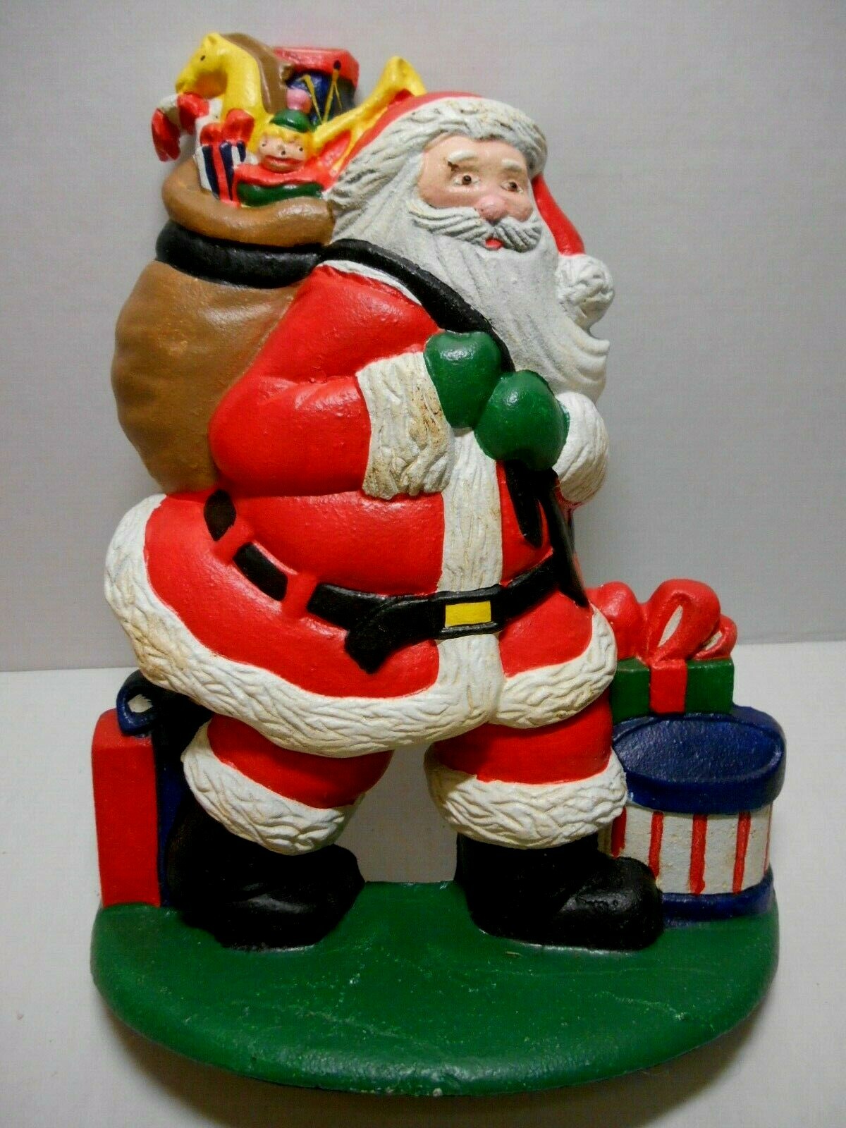 Lillian Vernon Christmas JOLLY SANTA CLAUS Cast Iron Doorstop NEW/BOXED #9454 Без бренда 9454