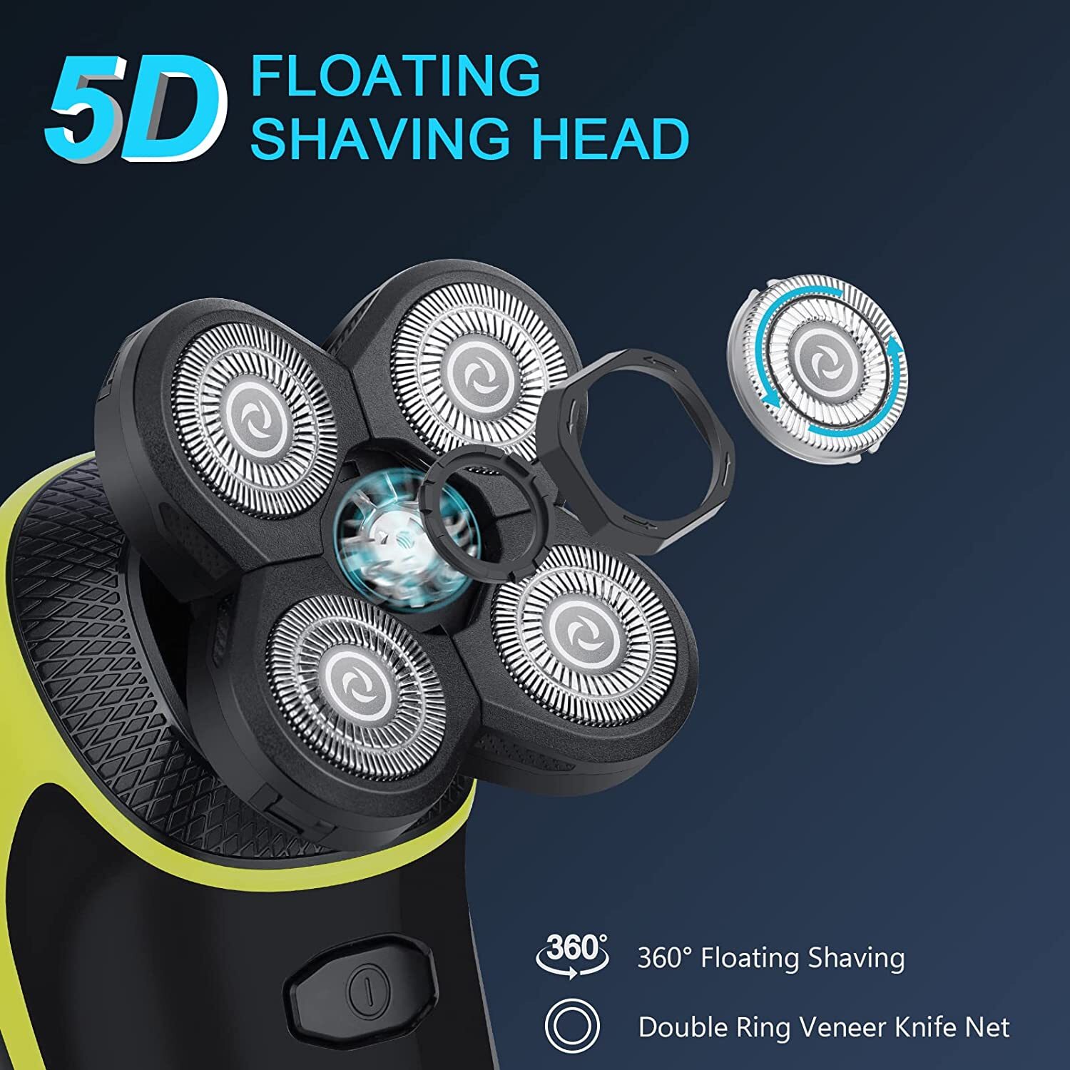 5 Blades Floating Shaving Bald Replacement Shaver Head For Razor Shave Unbranded - фотография #8