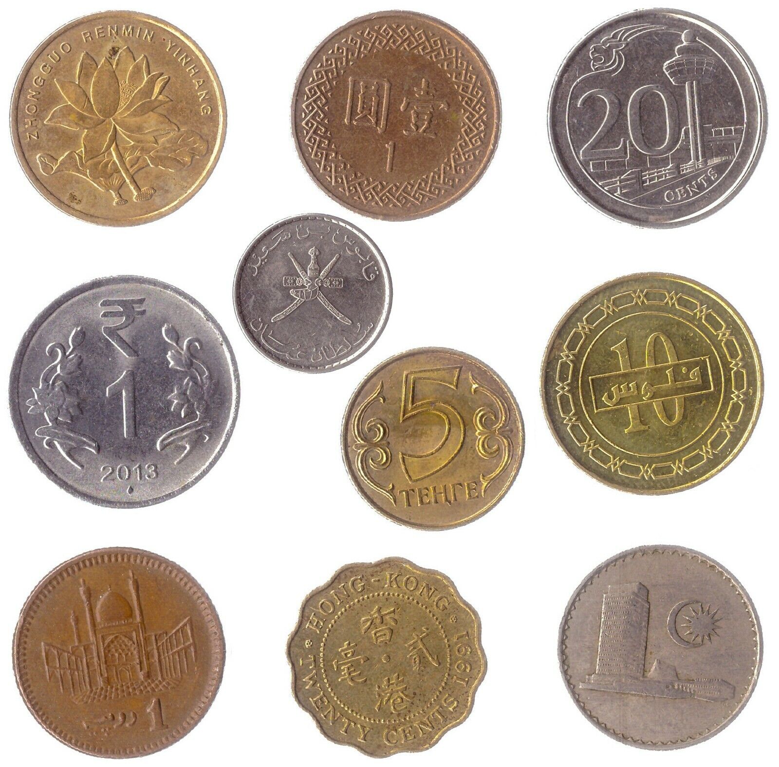 25 COINS FROM DIFFERENT ASIAN COUNTRIES. OLD VALUABLE COLLECTIBLE COINS.  Без бренда - фотография #4