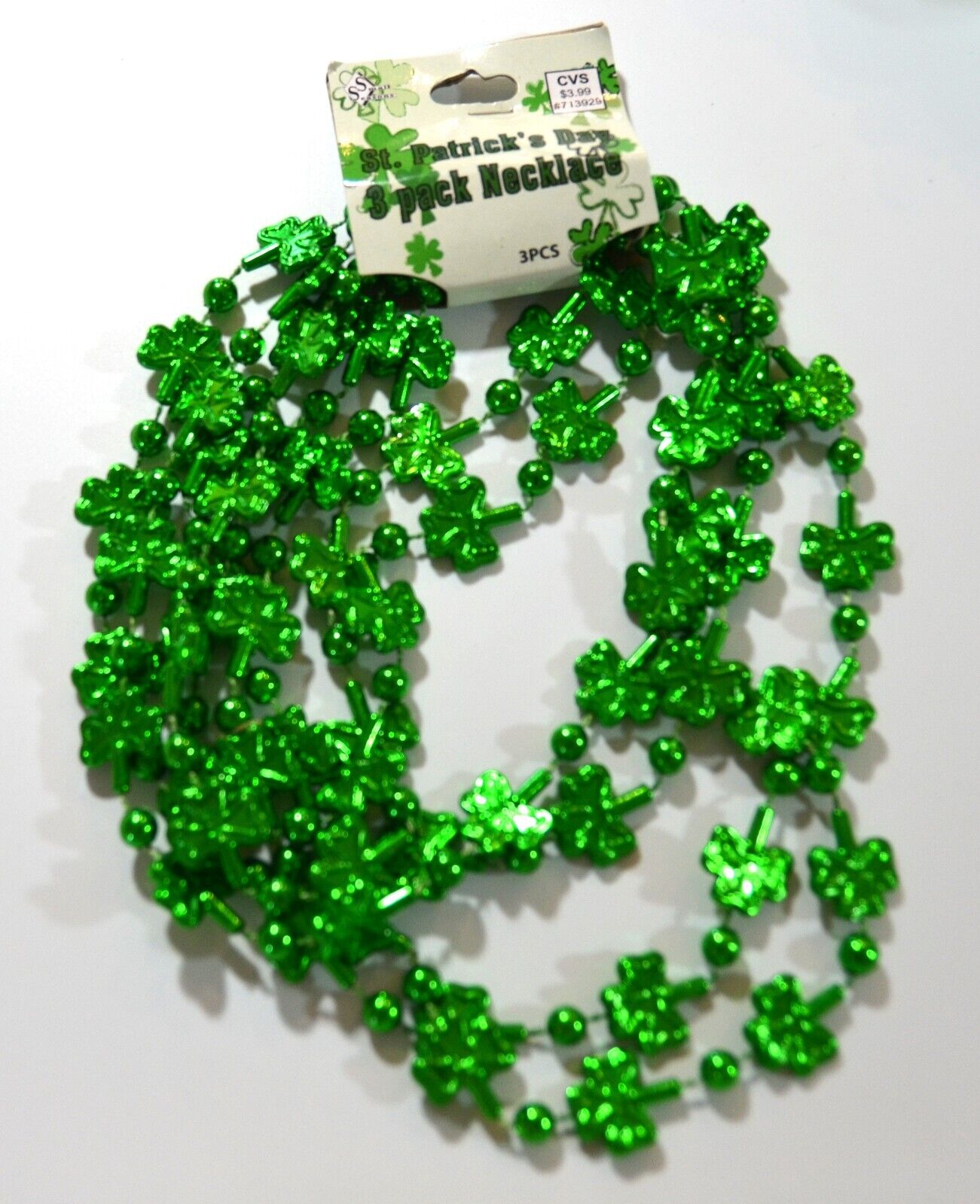 4 Piece St Patricks Day Party Pack Flower Headband And Light Up Necklaces Small Seasons - фотография #4
