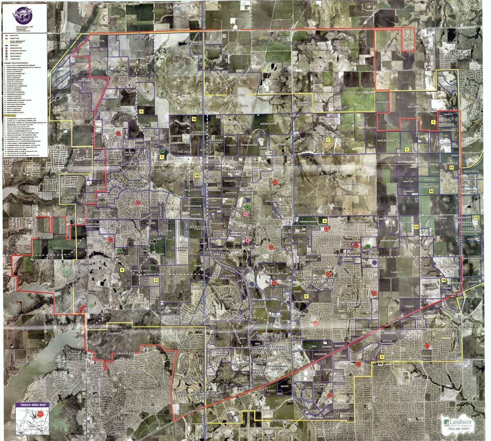 (2) 1993, 2002 B&W aerial photos Frisco, Plano, North Dallas, Allen, TX area Без бренда - фотография #2